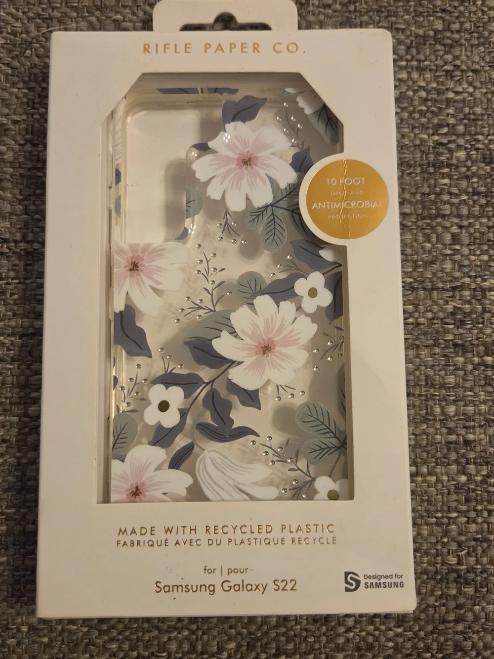 Rifle Paper Co. Floral Clear Case for Samsung Galaxy S22 - Pink Floral